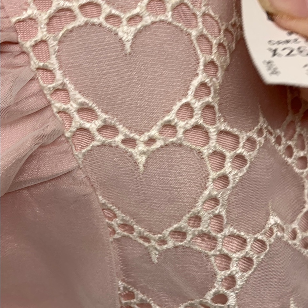 Pink Lace Heart Dress with Floral Accents - Picture 5 of 9